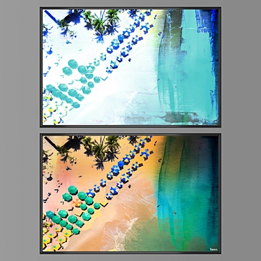 Dual Artistry Set: 2 Paintings, 4 Frame Options 3D model image 1 