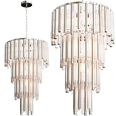 Gigi L Nickel Finish Chandelier - Elegant Lighting Fixture 3D model image 1 