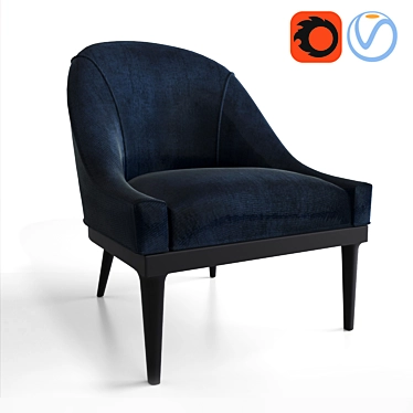Elegant Velvet Bella Chair 3D model image 1 