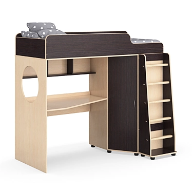 Versatile Kids Modular Bed Set 3D model image 1 