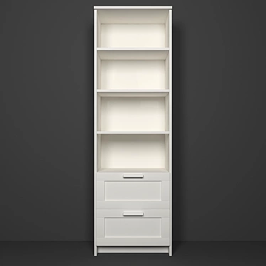 Brimnes White Shelf: 60cm Width, 35cm Depth, 190cm Height 3D model image 1 