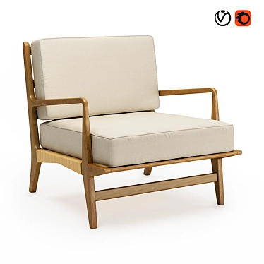 Modern Rattan Allister Chair 3D model image 1 