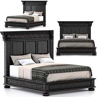 Elegant Charleston King Bed 3D model image 1 