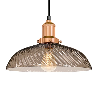 Industrial Loft Glass Pendant Light 3D model image 1 