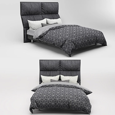 Elegant 3D Luxury Bed 3D model image 1 