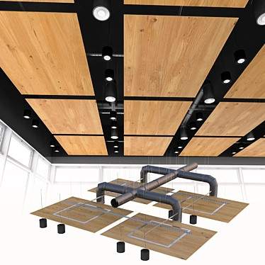 Armstrong Wood-Look Suspended Ceiling 3D model image 1 