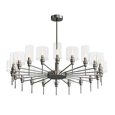 Elegant Spillray Chrome Chandelier 3D model image 1 