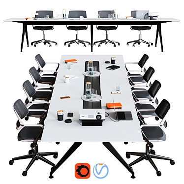 Steelcase 4.8 Conference Table - Versatile & Stylish 3D model image 1 