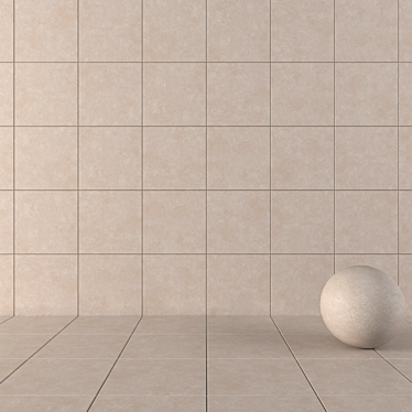 NORD Beige Concrete Wall Tiles: High-Definition Textured Set 3D model image 1 