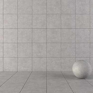 NORD Gray Concrete Wall Tiles 3D model image 1 