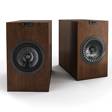 KEF Q350: Premium Walnut Bookshelf Speakers 3D model image 1 