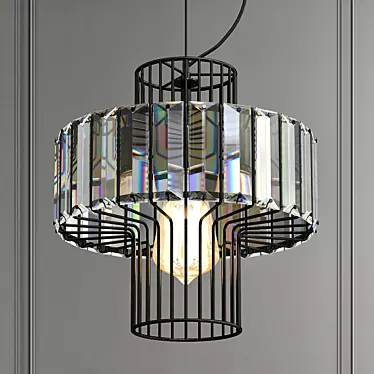 Modern Glass Plate Pendant Light 3D model image 1 