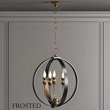 Elegant Frosted Gold Candles 3D model image 1 