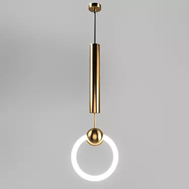 Modern Gold Metal Pendant Light 3D model image 1 