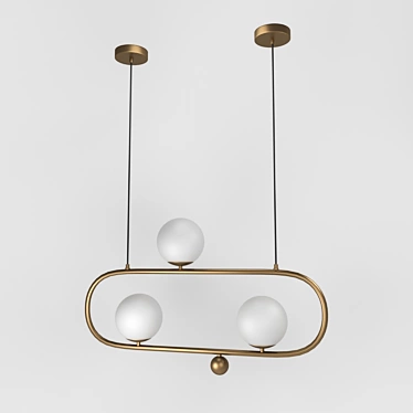 Modern Brass Pendant Light | Hoop Original 3D model image 1 