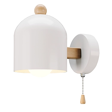 Modern Metal and Wood Pendant Lamp 3D model image 1 