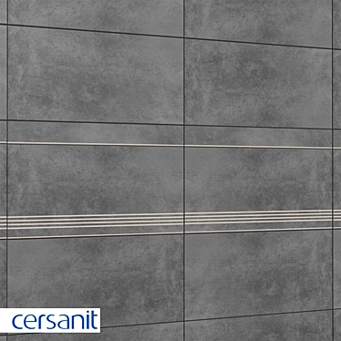 Cersanit Townhouse Dark Gray Porcelain Tile 3D model image 1 