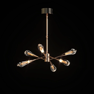 Elegant Glass LED Chandelier 3D model image 1 