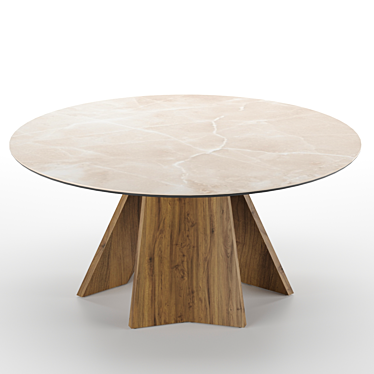 Icaro Round Table with Stunning Ceramic Top 3D model image 1 