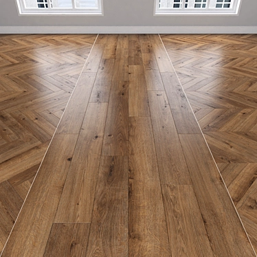 Oak Parquet: Herringbone, Linear & Chevron 3D model image 1 