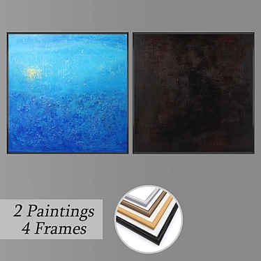 Elegant Set of Wall Paintings 3D model image 1 