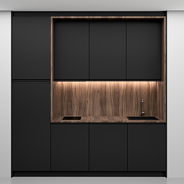 Modern Kitchen Unit: Compact, Stylish, and High-Quality 3D model image 1 