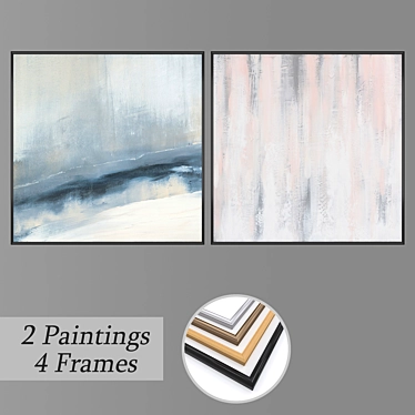  2-Piece Wall Art Set with Multiple Frame Options 3D model image 1 