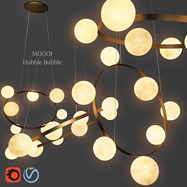 Moooi Hubble Bubble: Versatile Chandelier 3D model image 1 