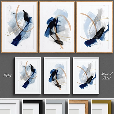 Contemporary Abstract Framed Prints 3D model image 1 