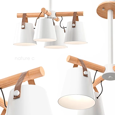 Natura C Pendant Lamp with 4 Shades 3D model image 1 