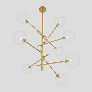 Elegant Golden Sphere Pendant Light 3D model image 1 