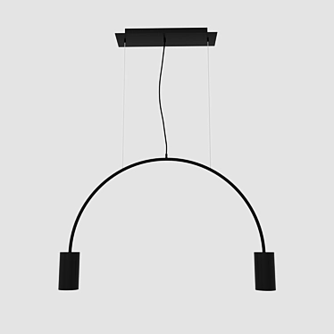 Modern Pendant Light Volta 2 BK 3D model image 1 