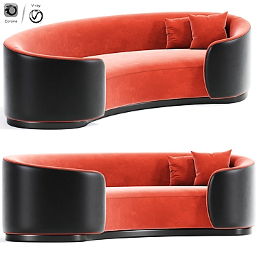 Velvet Curve Sofa: Eden Rock Collection 3D model image 1 