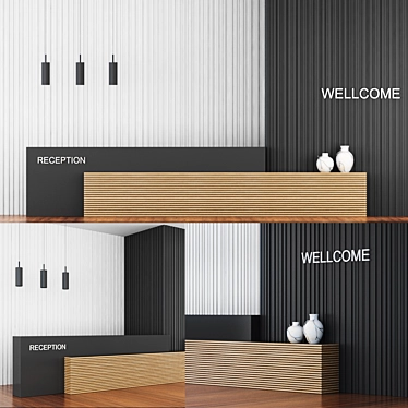 Modern Reception Desk: Stylish and Spacious 3D model image 1 