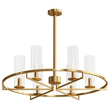 Gotta Chen: Modern Brass and Glass Pendant Light 3D model image 1 