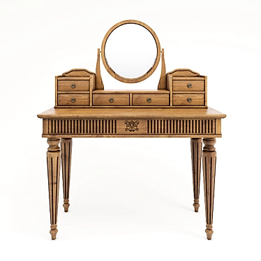 Justin Oak Dressing Table 3D model image 1 