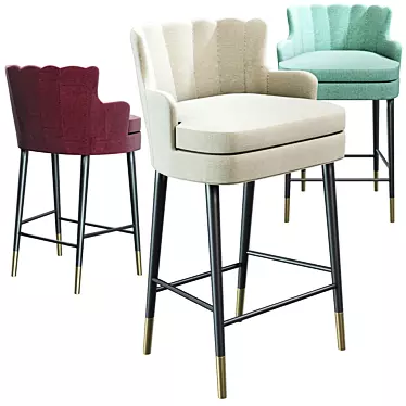 Sleek Rock Hill Bar Chair 3D model image 1 