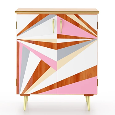  Retro Pink Flash Vinyl Cabinet 3D model image 1 