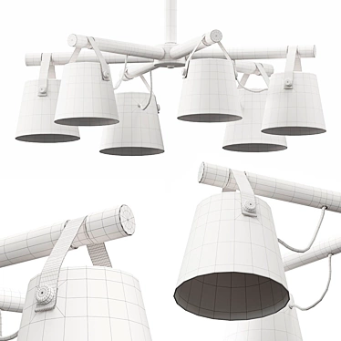 Natura C Pendant Lamp with 6 Shades 3D model image 1 