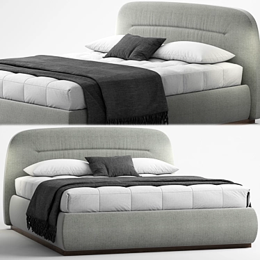 Sophie Fabric Storage Bed: Stylish and Functional 3D model image 1 