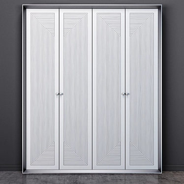 Elegant Wood Wardrobe 3D model image 1 