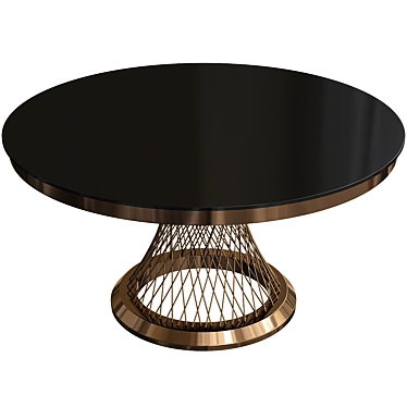 Elegant Rose Gold Glass Side Table 3D model image 1 