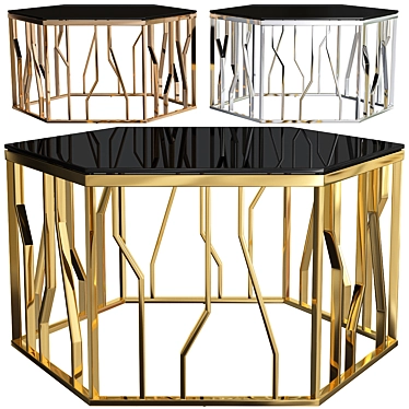 Modern Alvaro Hexagonal Coffee Table 3D model image 1 