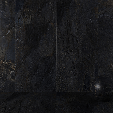 Manhattan Black Stone Wall Tiles: Multi-Texture 3D Set 3D model image 1 