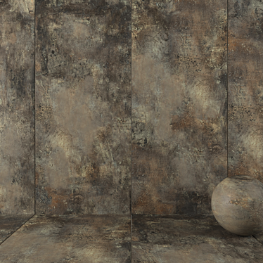 Underground Brown Stone Wall Tiles 3D model image 1 