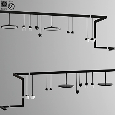 Modern Ceiling Track Lights 3D model image 1 