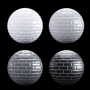 Ceramic Brick Tiles - High-Definition Textures & PBR Material 3D model image 1 