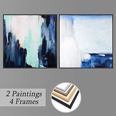 Modern Wall Art Set with Multiple Frame Options 3D model image 1 