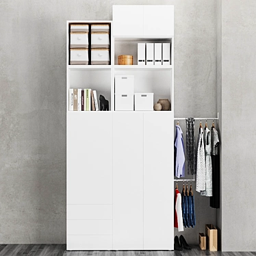 OPHUS Wardrobe | 5 Doors, 3 Drawers 3D model image 1 