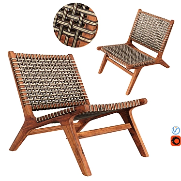 Nairobi Braided Garden Armchair: Elegant Outdoor Seating 3D model image 1 